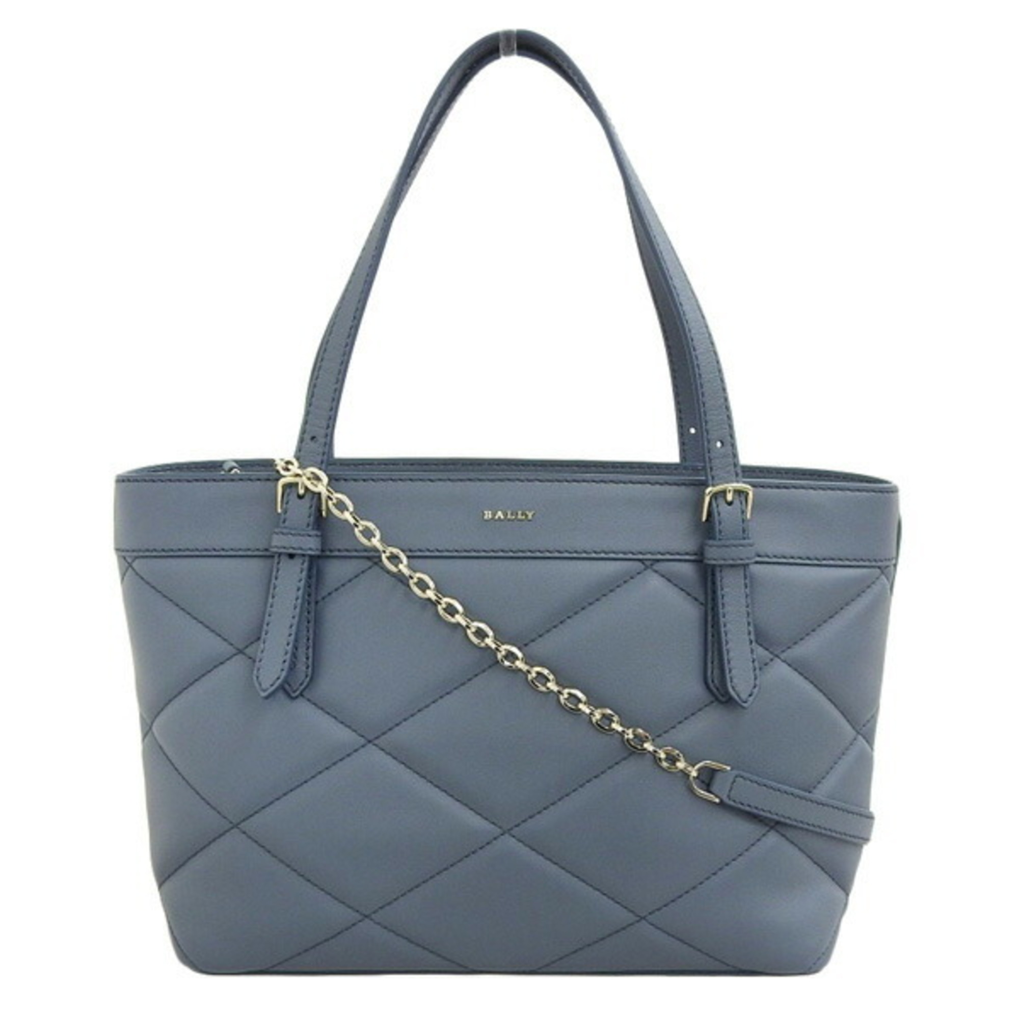 Bally Leather Tote Bag Blue